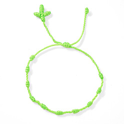 Зеленый газон Богемные плетеные нейлоновые браслеты с узлами, регулируемые браслеты для женщин мужчин, зеленый газон, регулируемый