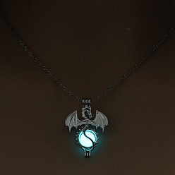 Бирюза Подвески из светящегося сплава, Ожерелье, Хэллоуин, дракон/череп/лошадь/пистолет, бирюзовые, 17.72 дюйм (45 см)