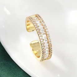 Настоящее золото 18K Манжеты из латуни с микро паве кубический цирконий для женщин, стойки покрытие, долговечный, без свинца и без кадмия, реальный 18 k позолоченный, 5 мм, внутренний диаметр: 17.2 мм