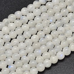 Rainbow Moonstone Бусины из натурального радужного лунного камня, круглые, 5.5~6 мм, отверстие : 1 мм, около 67 шт / нитка, 15.7 дюйм (40 см)