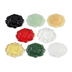 (52) Непрозрачная лаванда Стеклянные подвески, лотоса прелести, разноцветные, 22x27x6 мм, отверстие : 1.4 мм