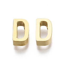 Letter D 201 Edelstahl Reize, golden, letter.d, 8x5x3 mm, Bohrung: 1.6 mm