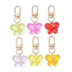 (52) Непрозрачная лаванда Акриловая подвеска, Сплав с застежками, бабочка, разноцветные, 56.5 мм