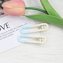 Светло-Голубой Сплав зажимами волос, овальные, аксессуары для волос для женщин и девочек, Небесно-голубой, 60x15 мм