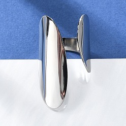 Нержавеющая Сталь Цвет Не тускнеет 304 открытое манжетное кольцо из нержавеющей стали, широкое кольцо для женщин, цвет нержавеющей стали, размер США 7 1/4 (17.5 мм)