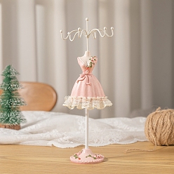 Pink Metal with Resin Earring Rack, Earrings Display Stand, Dress, Pink, 25x9.5cm