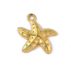 Морская звезда Подвески из нержавеющей стали с морской тематикой, золотые, морская звезда, 304 мм, отверстие : 17.5x16.5x3.5 мм