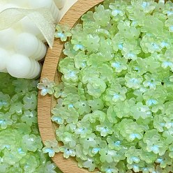 Бледно-Зеленый Гальванизируйте прозрачные стеклянные бусины, AB Цвет покрытия, цветок, бледно-зеленый, 10 мм