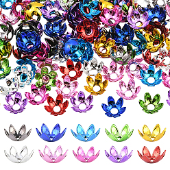 (52) Непрозрачная лаванда 120шт 10 цвета акриловые колпачки для бусин, 6-лепестков цветка, разноцветные, 16x7 мм, отверстие : 5 мм, 12 шт / цвет