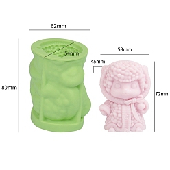 Овца 12 силиконовая форма для ароматерапевтических свечей зодиака, для изготовления свечей, пищевой силикон, желто-зеленый, овца, 5.4x6.2x8 см