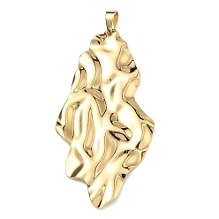 Золотой Текстурированные 304 большие подвески из нержавеющей стали, самые крутые прелести, ионное покрытие (ip), золотые, 70x35x2.5 мм, отверстие : 6.5x4 мм