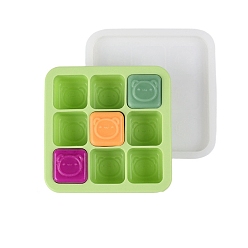 Лайм Силиконовые формы, формы помады, формы для литья смолы, для шоколада, конфеты, изготовление изделий из уф-смолы и эпоксидной смолы, квадратный, желто-зеленые, 120x120x30 мм