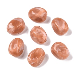 Сиена Непрозрачные акриловые бусины, Двухцветный цвет, самородки, цвет охры, 23x19x16 мм, отверстие : 2.2 мм, Около 134 шт / 500 г