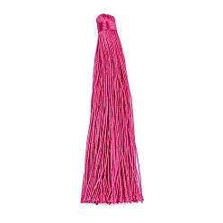 Magenta Nylon Tassels Big Pendant Decorations, Magenta, 120x10mm, Hole: 5mm