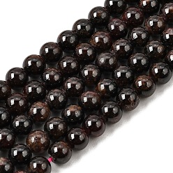 Garnet Natural Garnet Gemstone Bead Strands, Round, 9~10mm, Hole: 1mm, about 38pcs/strand, 14.9 inch