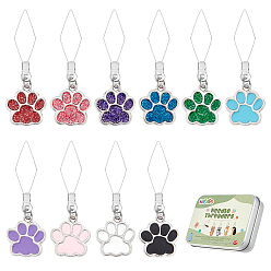 (52) Непрозрачная лаванда 20 шт. 10 стиль 304 резьбонарезные головки из нержавеющей стали, шкентеля сплава с эмалью, отпечаток собачьей лапы, разноцветные, 50 мм, 2 шт / стиль