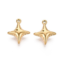 Настоящее золото 18K 304 Настройки кабошон из нержавеющей стали кулон, ионное покрытие (ip), звезда, реальный 18 k позолоченный, лоток : 0.9 мм, 16.5x14x5 мм, отверстие : 0.8~1 мм