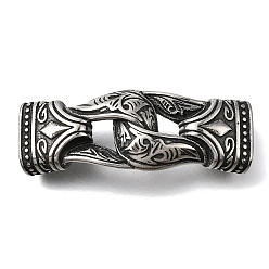 Античное Серебро Узел викингов 304 соединительные подвески из нержавеющей стали, для изготовления кожаных браслетов, античное серебро, 49.5x18x8.5 мм, отверстие : 12.5x5 мм