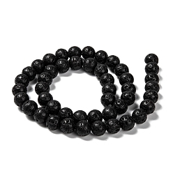 Lava Rock Natural Lava Rock Round Bead Strands, 8mm, Hole: 1mm, about 47pcs/strand, 15.7 inch