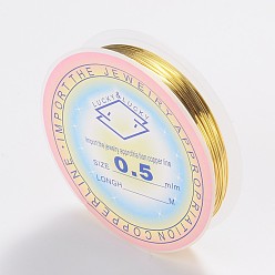 Золотистый Медная проволока, долговечный, золотые, 24 датчик, 0.5 мм, около 26.24 футов (8 м) / рулон