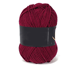 Темно-Красный 4 пряжа из молочного акрилового волокна для тафтинговых ковриков, пряжа амигуруми, пряжа для вязания крючком, для свитера, шапки, носков, детских одеял, темно-красный, 2.5 мм, около 113.74 ярдов (104 м) / моток