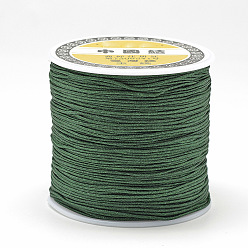 Dark Green Nylon Thread, Chinese Knotting Cord, Dark Green, 0.4mm, about 174.98 Yards(160m)/Roll