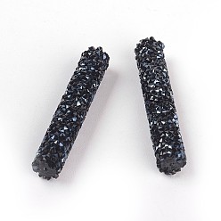 Chorro Granos del rhinestone de cristal, para hacer artesanías de joyería diy, tubo, jet, 32~33x6 mm, agujero: 0.8 mm