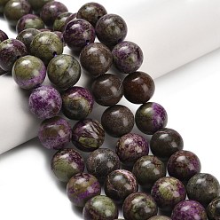 Природный Драгоценный Камень Натуральные нити атлантиситовых бусин из стихтита, круглые, 12 мм, отверстие : 1 мм, около 34 шт / нитка, 15.94'' (40.5 см)