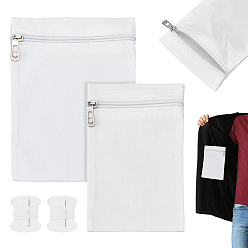 Белый 2шт. 2 варианты прямоугольных холщовых сумок для хранения с карманом на молнии, с швейными нитками и иглами, белые, 20~22x12~15.3x0.1~0.7 см, 1 шт / стиль
