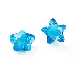 Dark Turquoise Transparent Acrylic Beads, Bead in Bead, Star, Dark Turquoise, 12x11x8mm, Hole: 2mm, about 1200pcs/500g