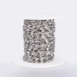 Нержавеющая Сталь Цвет Устойчивые к потускнению цепи ручной работы из нержавеющей стали, пайки, с катушкой, цвет нержавеющей стали, 304 мм, около 4.5x2x0.4 футов (65.61 м) / рулон