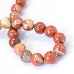 Red Jasper Natural Red Jasper Round Bead Strands, Grade AB, 6~6.5mm, Hole: 1mm, about 63pcs/strand, 15.5 inch