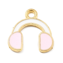 Другие Сплав эмали прелести, золотые, наушники, 14.5x14.5x1 мм, отверстие : 1.8 мм