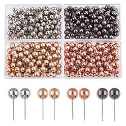 Mixed Color Stainless Steel Round Ball Map Pins, Drawing Push Pins, Mixed Color, 17mm, Ball: 5.5mm, Pin: 0.5mm, 100pcs/box, 4 colors, 1box/color, 4boxes