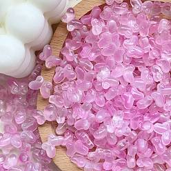 Фиолетовый Прозрачные стеклянные бусины, бабочка, фиолетовые, 11x15 мм