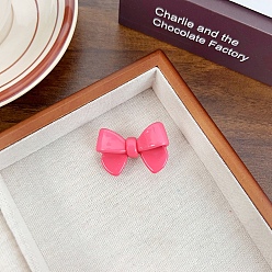 Ярко-Розовый Бантик из ацетата целлюлозы (смола) и женские заколки для волос из кожи аллигатора, аксессуары для волос для девочек и женщин, ярко-розовый, 27x43 мм