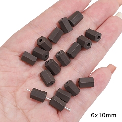 Шестиугольник 5шт. фарфоровые бусины ручной работы, кокосового коричневый, шестиугольник, 10x6 мм