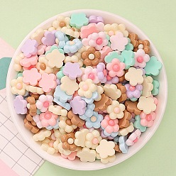 Цветок Непрозрачные кабошоны из смолы, мультяшные кабошоны, для изготовления ювелирных изделий, цветок, 12x5 мм