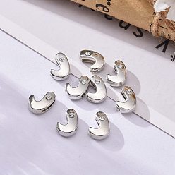 Letter J Letter Slider Beads for Watch Band Bracelet Making, Platinum Plated Alloy Crystal Rhinestone Slide Charms, Cadmium Free & Nickel Free & Lead Free, Letter.J, 11~13x9~11.5x4~5mm, Hole: 7.5~8x1mm
