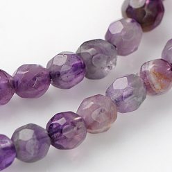 Amethyst Gemstone Strands, Faceted(64 Facets) Round, Amethyst, Bead: about 4mm in diameter, hole: 0.8mm, 15 inch, 93pcs/strand
