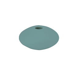 Кадет Синий Плоские круглые бусины из пищевого силикона., кадетский синий, 12x12 мм