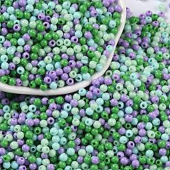 Морско-зеленый Непрозрачные акриловые бусины, круглые, цвета морской волны, 3 мм, отверстие : 1 мм