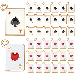 (52) Непрозрачная лаванда 60 шт 2 стили подвески из сплава эмали, игральная карта, разноцветные, 14.5~15.5x11~11.5x1.3~1.5 мм, отверстие : 1.2~1.5 мм, 30 шт / стиль