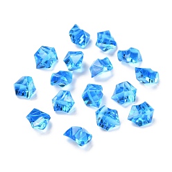 Dodger Blue Irregular-shape Acrylic Rhinestone, Artificial Ice Gems for Vase Fillers Home Decorations, Dodger Blue, 21x16x13.5~14mm, about 600pcs/kg