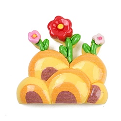 Золотистый Непрозрачные кабошоны из смолы, цветок, золотые, 48x48x14.5 мм