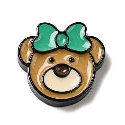 Медведь Непрозрачные кабошоны из смолы, мультяшные кабошоны, для изготовления ювелирных изделий, медведь, 23x24.5x5 мм