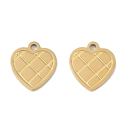 Золотой Ионное покрытие (ip) 304 брелоки из нержавеющей стали, лазерная резка, шарма сердца, золотые, 9x8x0.8 мм, отверстие : 1 мм