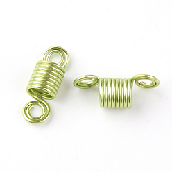 Зеленый газон Алюминиевые манжеты для волос, аксессуары для дредов, спиральное украшение для волос, восемь петель, зеленый газон, 22~23x8 мм, отверстие : 3 мм