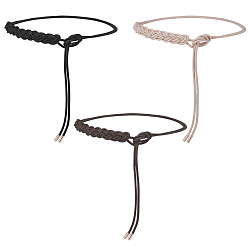 Couleur Mélangete 3 pièces 3 couleurs ceintures de taille en cuir PU avec nœud en corde pour femmes, couleur mixte, 1250mm, 1 pc / couleur