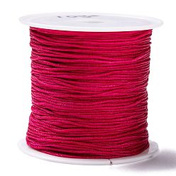 Камелия Нейлона кордной нити, поделки плетеного мяча делать ювелирные изделия шнур, камелия, 0.8 мм, около 10 м / рулон (10.93 ярдов / рулон)